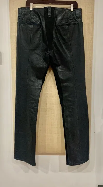 Pre-owned The Viridi-anne Artisanal Hand Resin Coated Segment Pants In Black/blue