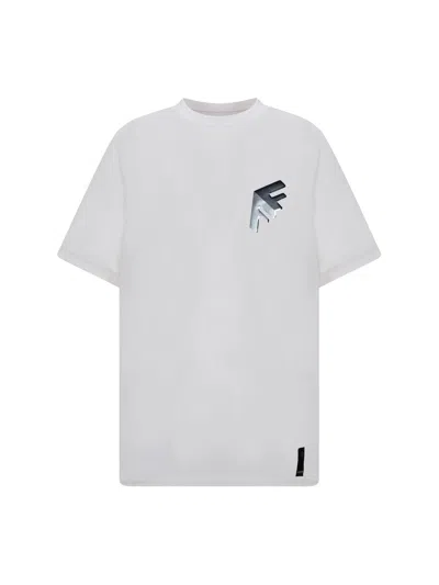 Shop Fendi Ff Block Embroidered T-shirt In Hall