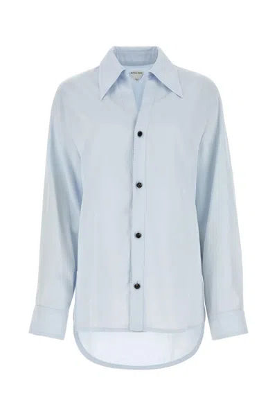 Shop Bottega Veneta Viscose Twill Shirt In Mist Blue