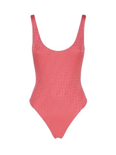 Shop Fendi Reversible Swimsuit In Pink