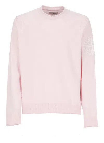 Shop Stone Island Logoed Cotton Shirt In Pink