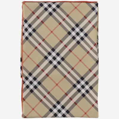 Shop Burberry Silk Check Scarf In Red