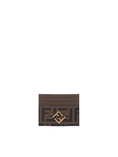 Shop Fendi Monogrammed Card Case In Vk Maya Black Os