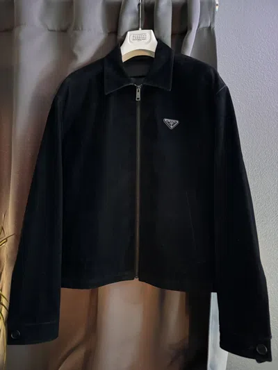 Pre-owned Prada Velvet Jacket In Black