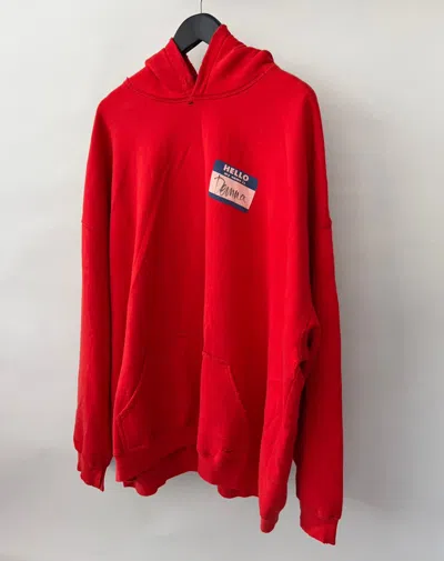 Pre-owned Balenciaga Apple Music My Name Is Demna Hoodie In Red
