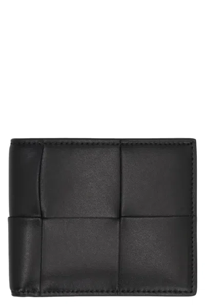 Shop Bottega Veneta Bi-fold Cassette Wallet In Black