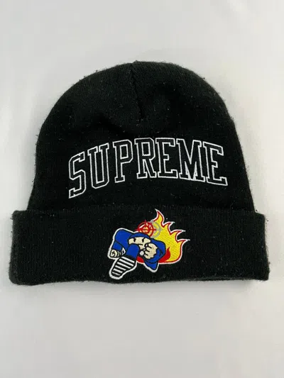 Pre-owned Supreme Duck Down Records Beanie In Black