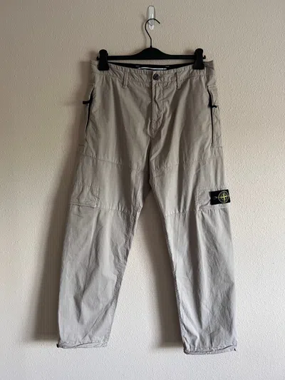 Pre-owned Stone Island Stretch Cotton Cargo Pants In Dove Grey
