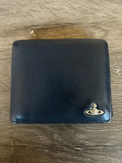 Pre-owned Vivienne Westwood Strong Leather Wallet In Navy