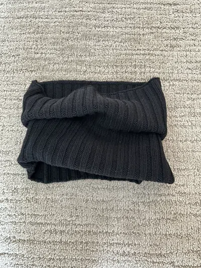Pre-owned Rick Owens Ribbed Knit Scarf In Black