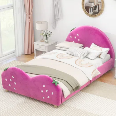 Shop Simplie Fun Twin Size Upholstered Platform Bed