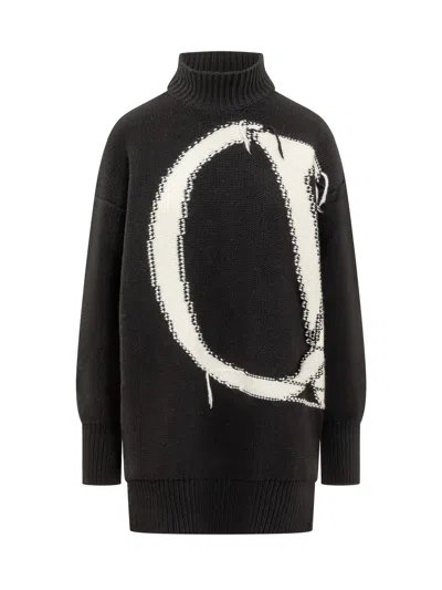 Shop Off-white Turtleneck Sweater In Black White
