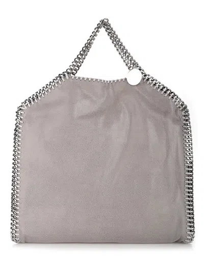 Shop Stella Mccartney Falabella Fold Over Tote Handbag In Grey