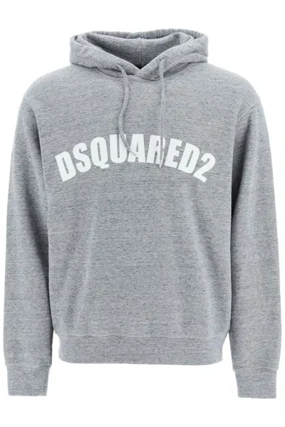 Shop Dsquared2 Cool Hoody Cotton Sweatshirt In M Grey Melange