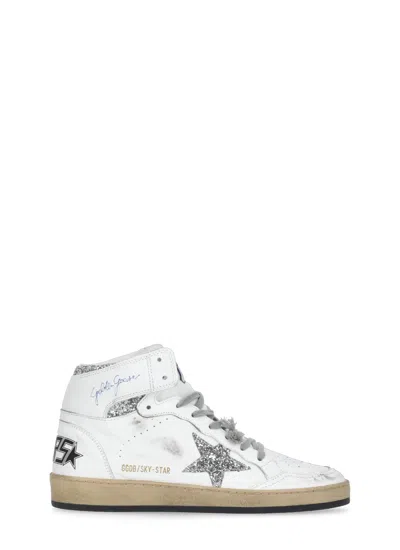 Shop Golden Goose Sky Star Sneakers In White/silver