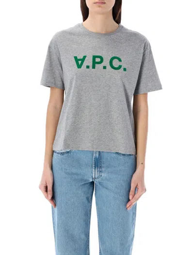 Shop Apc A.p.c. Ana T-shirt In Heathered Light Grey