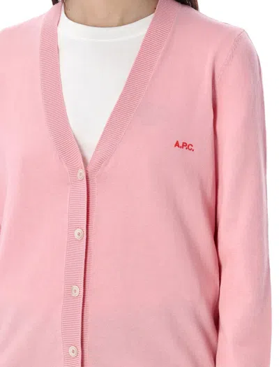 Shop Apc A.p.c. Cardigan Bella In Pink