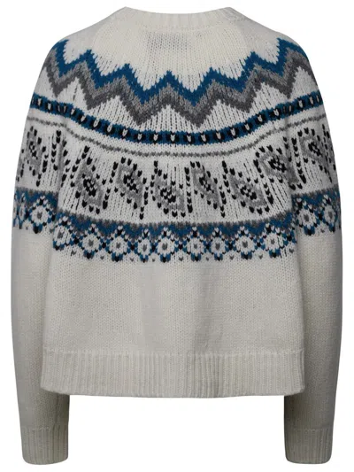 Shop Alanui Ivory Virgin Wool Sweater In White