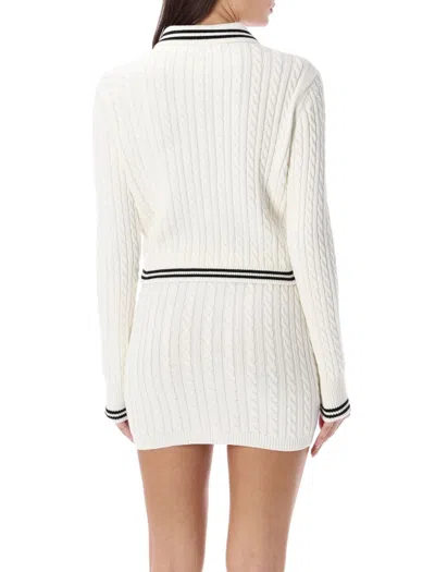 Shop Alessandra Rich Knitted Polo In White