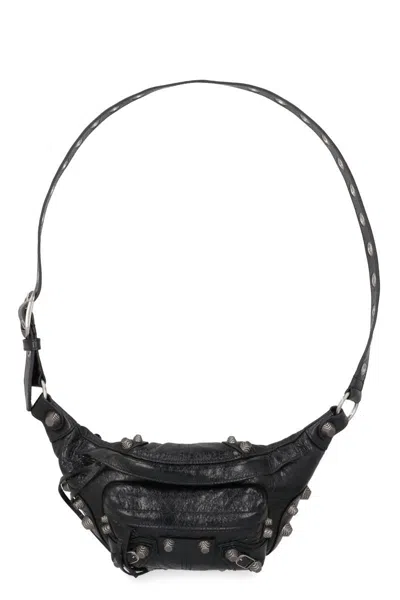 Shop Balenciaga Le Cagole Men Leather Belt Bag In Black