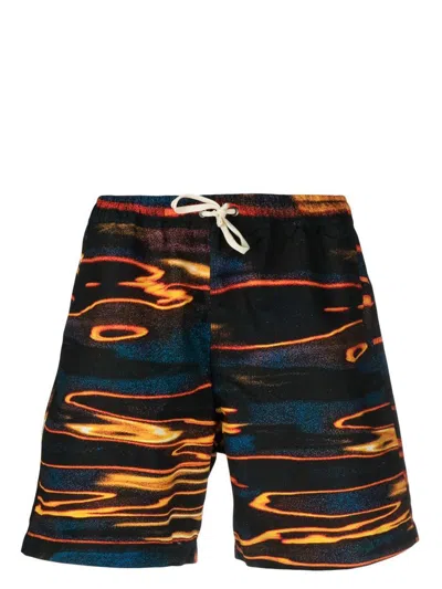 Blue Sky Inn Printed Swimming Trunks In Orange