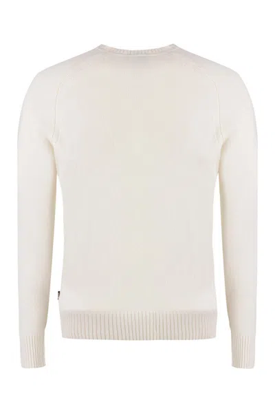 Shop Hugo Boss Boss Crew-neck Cashmere Sweater In White