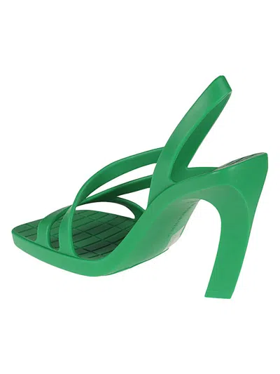 Shop Bottega Veneta Jimbo Rubber Slingback Sandals In Green