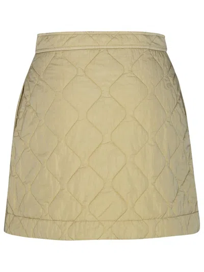 Shop Burberry Beige Nylon Miniskirt