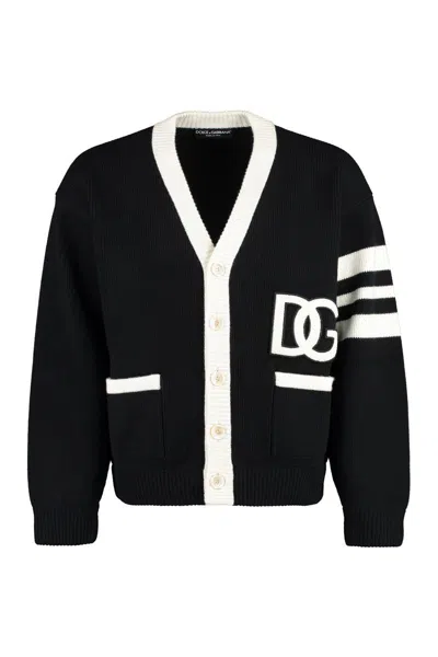 Shop Dolce & Gabbana Virgin Wool Cardigan In Black