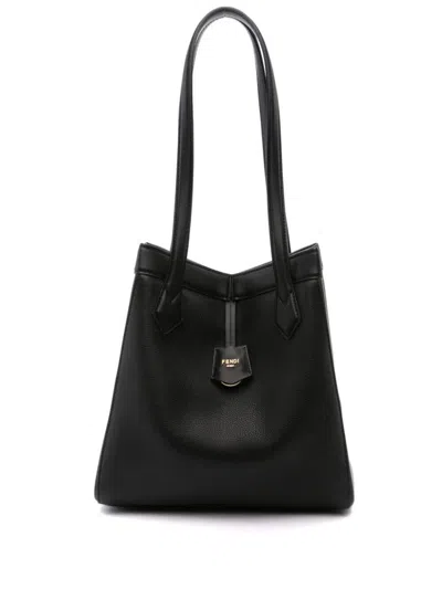 Shop Fendi Origami Medium Shoulder  Bags In Black