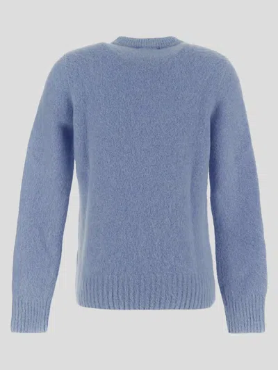 Shop Ganni Sweaters In Powderblue