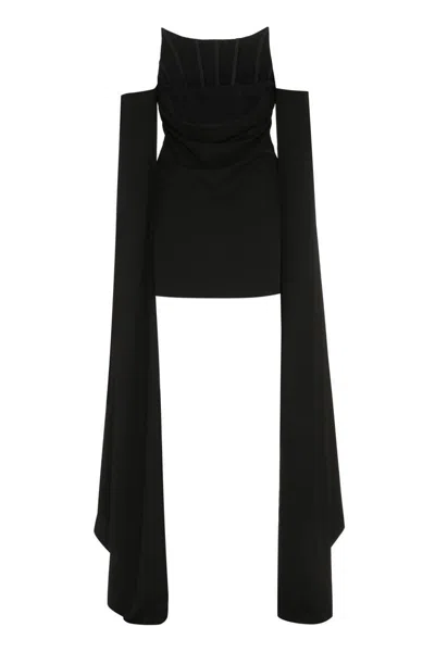 Giuseppe Di Morabito Off-the-shoulder Design Mini Dress In Black