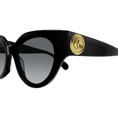 Gucci Gg1408s 001 Butterfly Sunglasses In Black