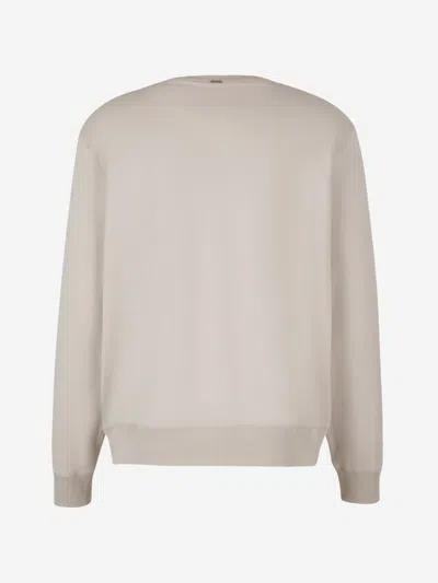 Shop Herno Cotton Resort Sweatshirt In Light Grey