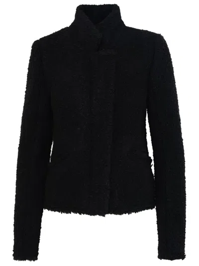Shop Isabel Marant 'graziae' Black Wool Blend Jacket