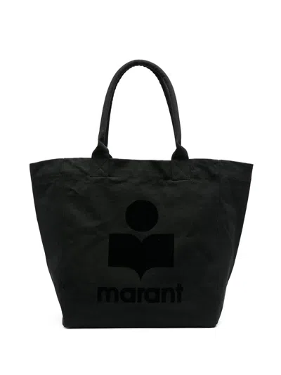 Shop Isabel Marant Printed Tote Bag In Black