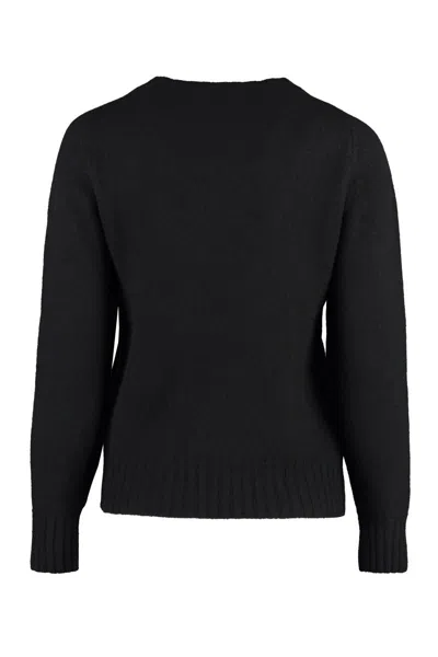 Shop Jil Sander Crew-neck Wool Sweater In Black