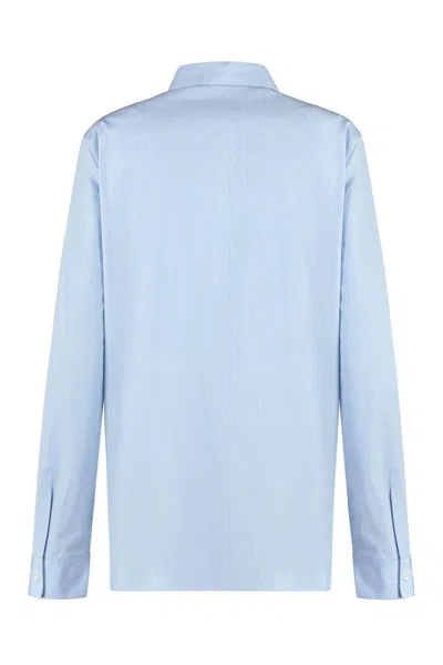 Jil Sander Women's Striped Cotton Shirt In Blue