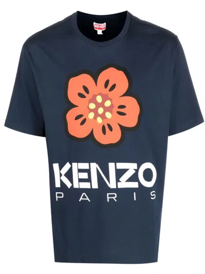 Shop Kenzo Boke Flower Cotton T-shirt In Blue