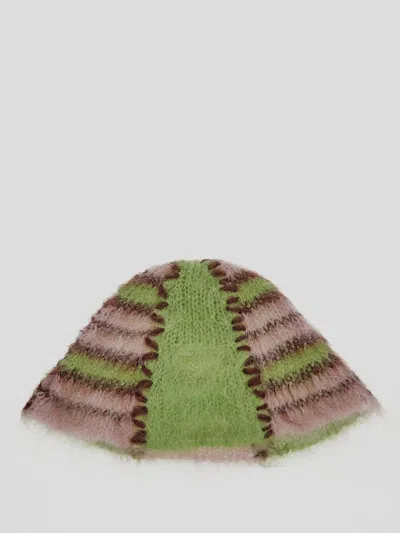 Shop Marni Mohair Knit Hat In Green