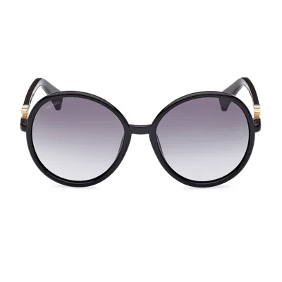 Shop Max Mara Mm0065 Sunglasses In 01b Black