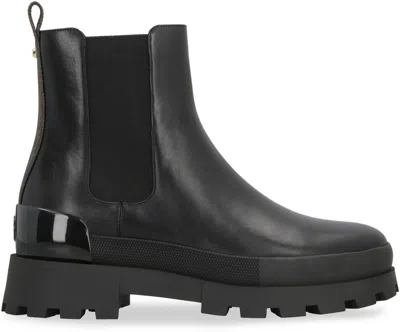 Shop Michael Kors Clara Leather Ankle Boots In Black