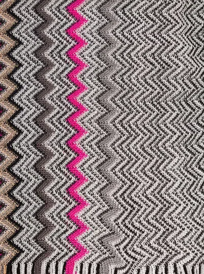 Shop Missoni Multicolor Scarf With Zigzag Motif In Viscose Woman