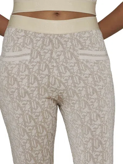 Shop Palm Angels Trousers In Off White Beige