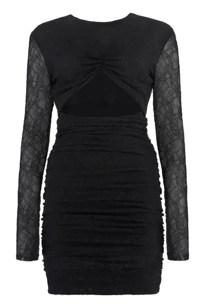 Shop Philosophy Di Lorenzo Serafini Lace Mini Dress In Black