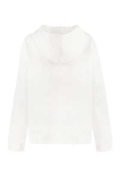 Shop Prada Cotton Hoodie In White