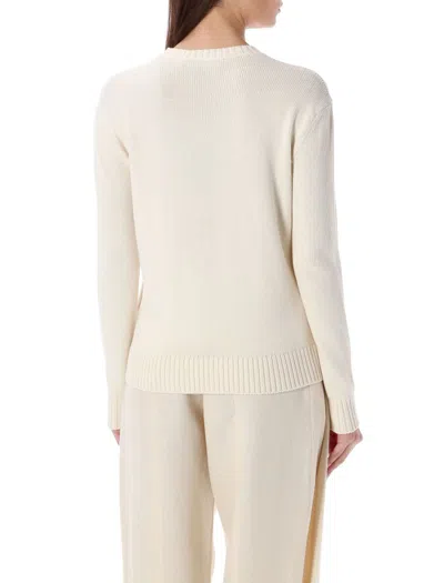 Shop Ralph Lauren Linen Polo Bear Sweater In Cream