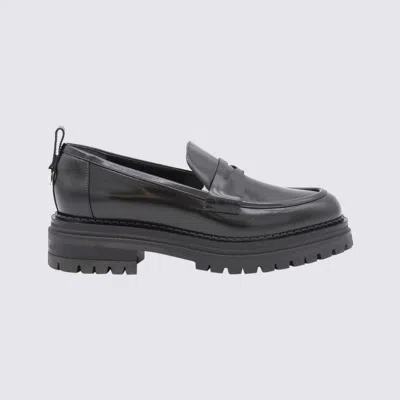 Shop Sergio Rossi Black Leather Loafers