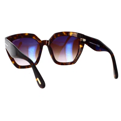 Tom Ford Eyewear Esme Oversized Frame Sunglasses In Havana