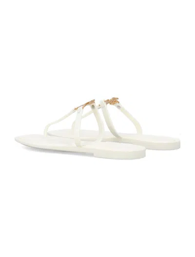 Shop Tory Burch Roxanne Jelly Thong Sandals In Ivory / Gold